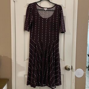 LuLaRoe Purple Chevron Midi Dress